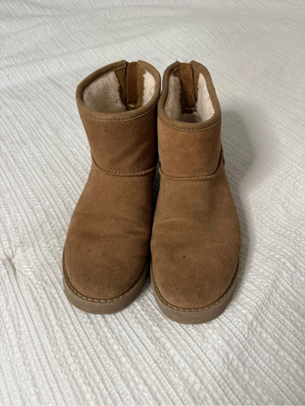 UGG Chestnut Suede Women’s Boots with Red Back Tabs